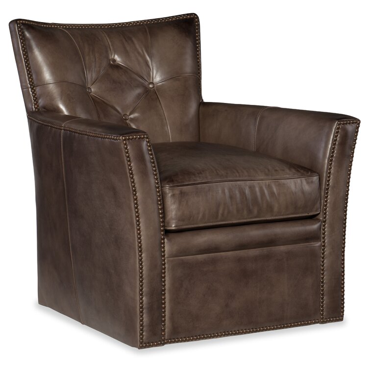 Hooker Furniture CC Leather Swivel Club Chair Reviews Wayfair